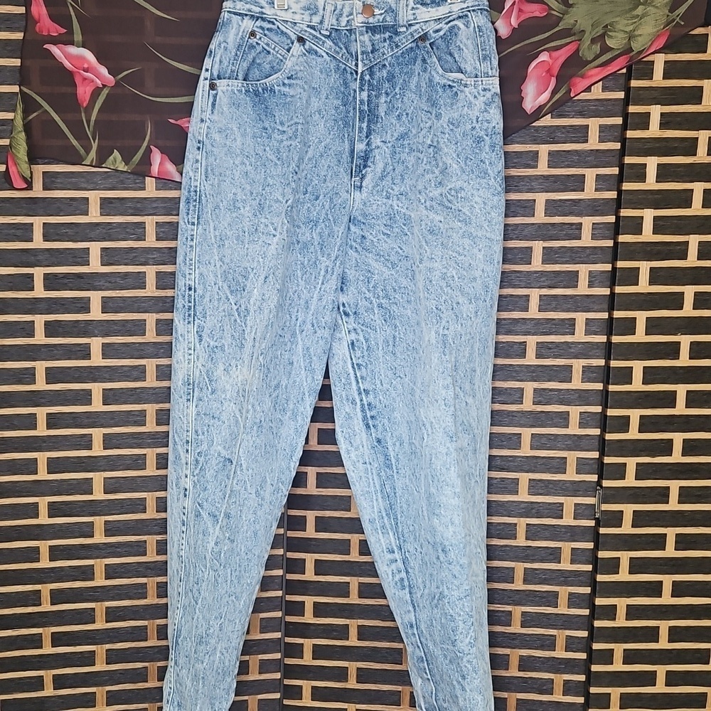 Rare Vintage Congo Trader Acid Wash  Ultra High Waist Baggie Jeans Made USA VGUC